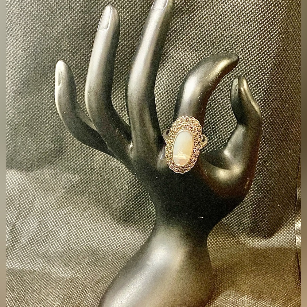 Vintage Mother of Pearl Marcasite Ring